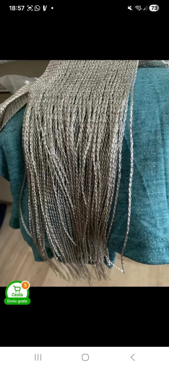 Bufanda Pañuelo adorno plata metalizado