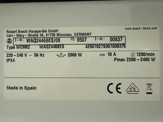 Electroválvula Lavadora Bosch Serie 6 8Kg 1200rpm