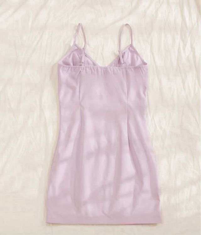 Vestido lila tirantes cremallera frontal