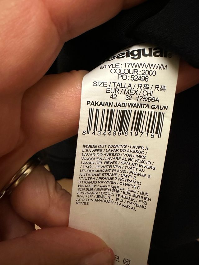 Abito Desigual nero con dettagli multicolor