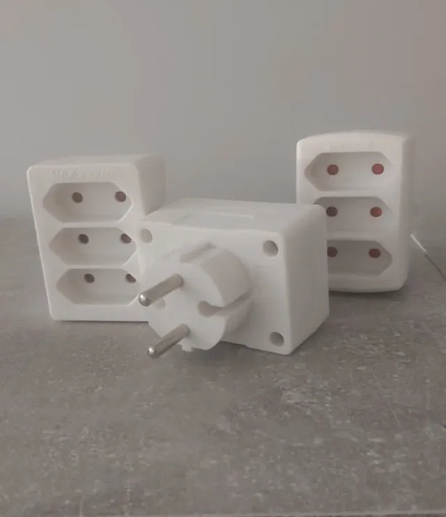 Adaptador Enchufe Múltiple Blanco