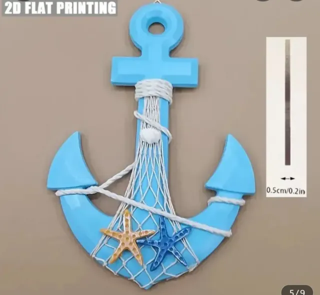 Ancla Decorativa Náutica Azul Estrellas Mar