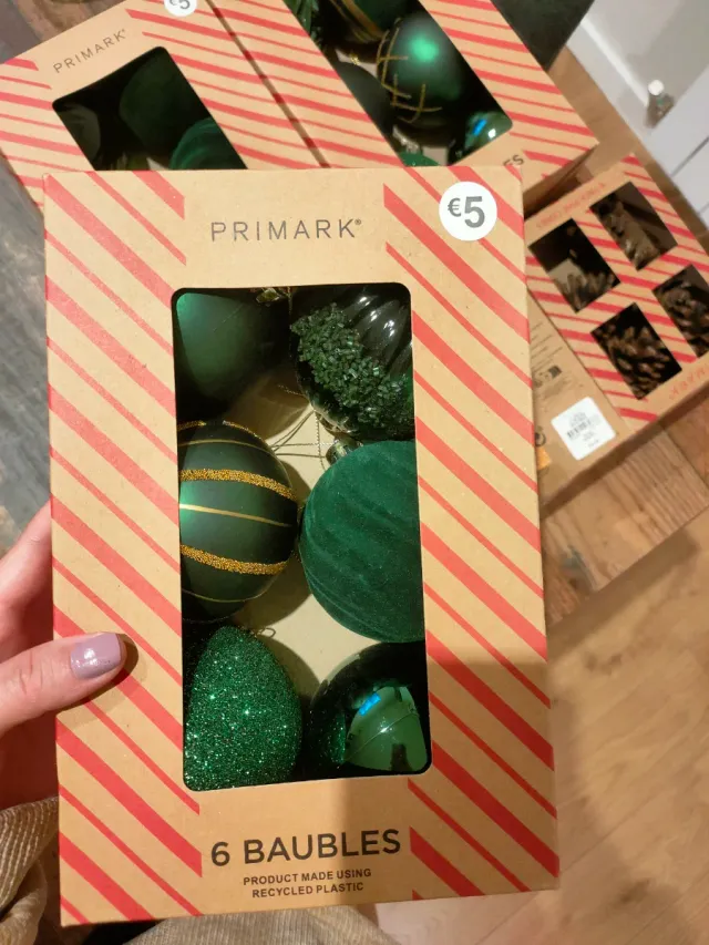 6 Bolas Navideñas Verdes Primark