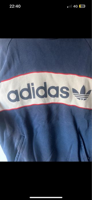 Sudadera Adidas Vintage Azul y Blanca