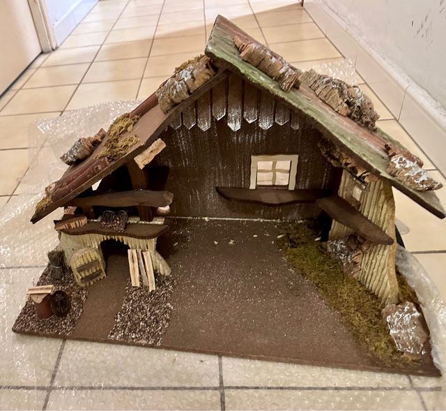 Pesebre Navidad madera y corcho