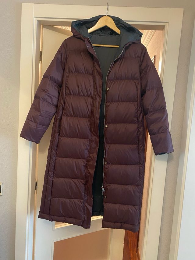 Plumífero Uterqüe reversible plumón berenjena/azul