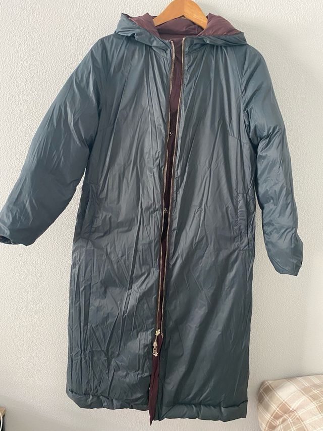 Plumífero Uterqüe reversible plumón berenjena/azul