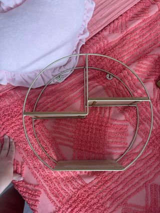 Estantería redonda dorada y madera mini deco home