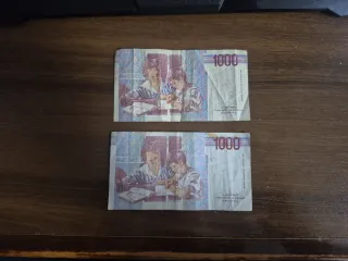 Lote 8 Billetes 1000 Liras Italianas 1992