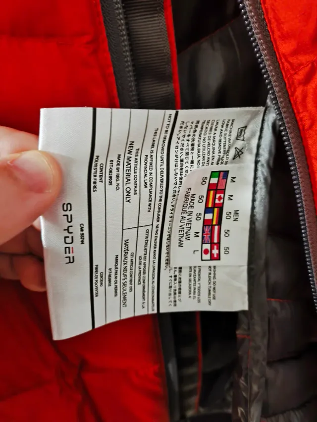 Chaqueta Spyder Naranja y Gris Sin Uso