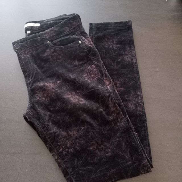 Pantalón terciopelo estampado T.38