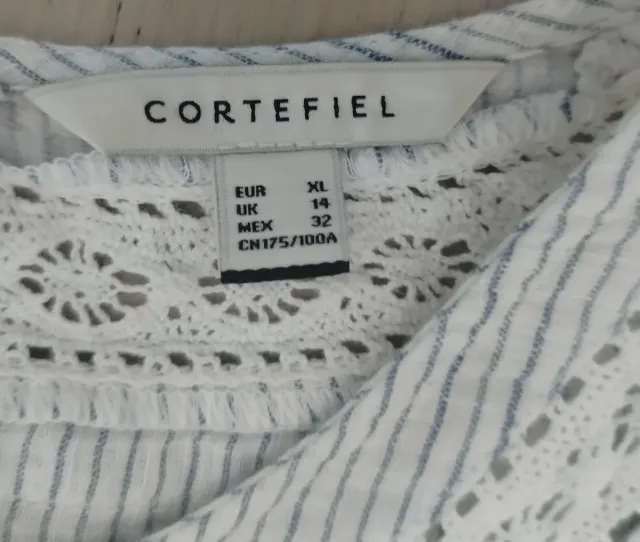 Blusa Cortefiel Rayas Encaje Talla 44/46