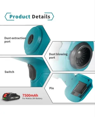 Aspirador y soplador de mano 200W 21V + Accesorios