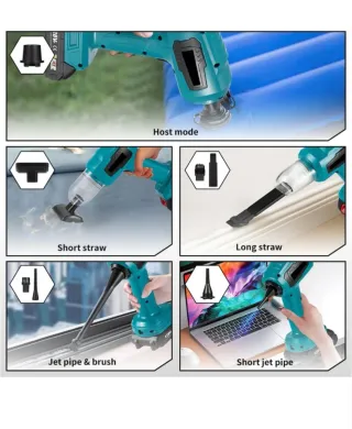 Aspirador y soplador de mano 200W 21V + Accesorios