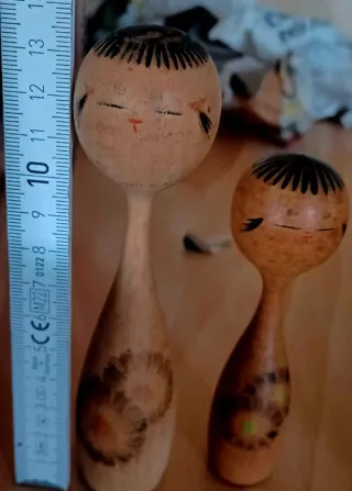 Coppia Bambole Kokeshi Giapponesi
