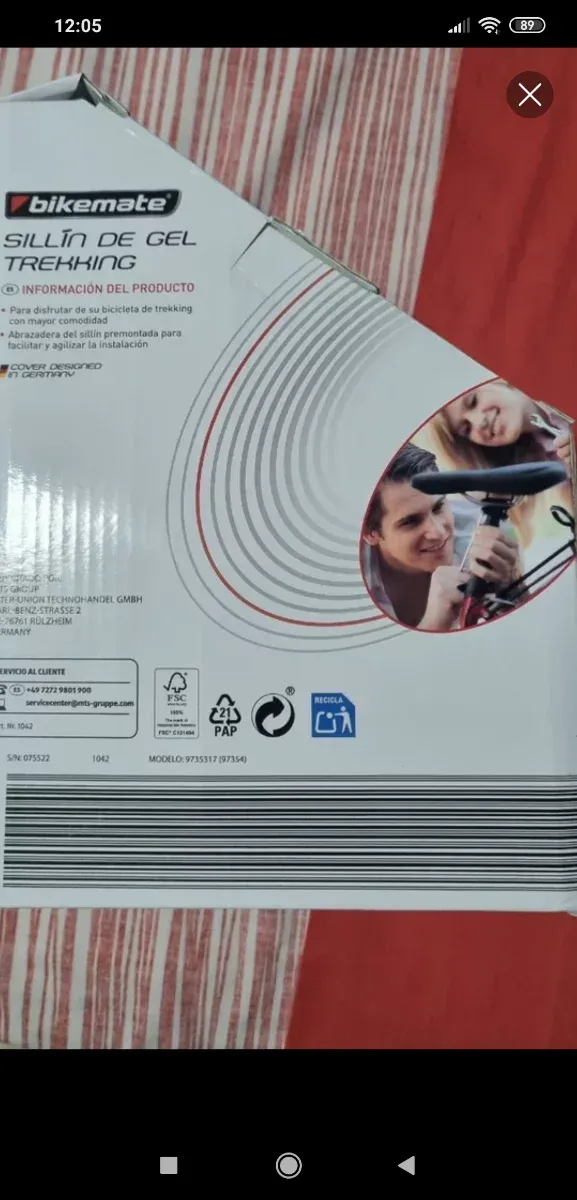 Sillín Gel Trekking Bikemate