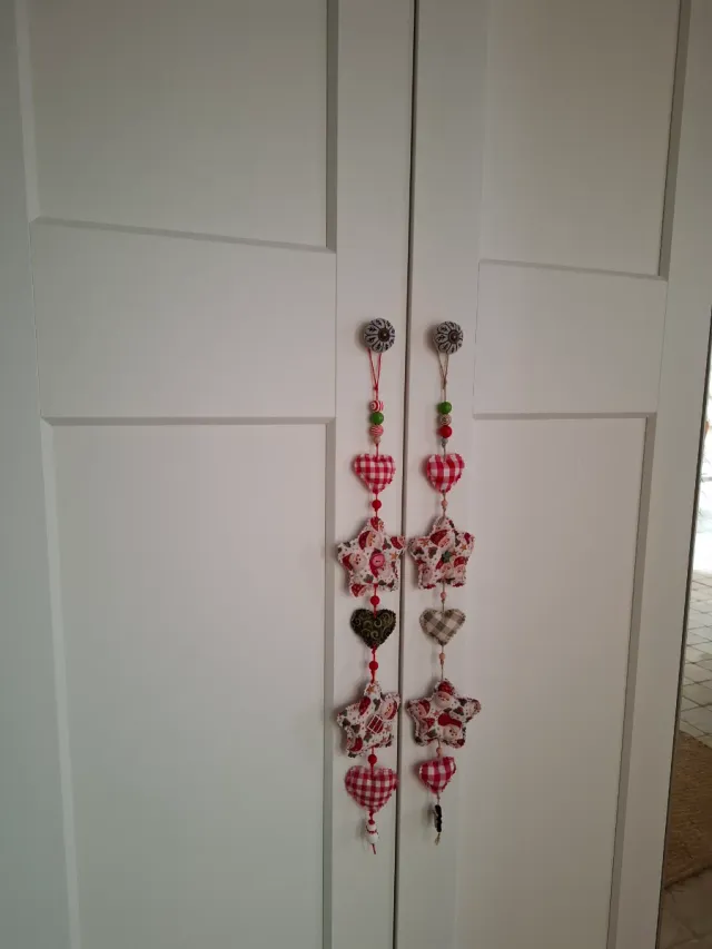 Guirnalda Corazones Navidad Tela