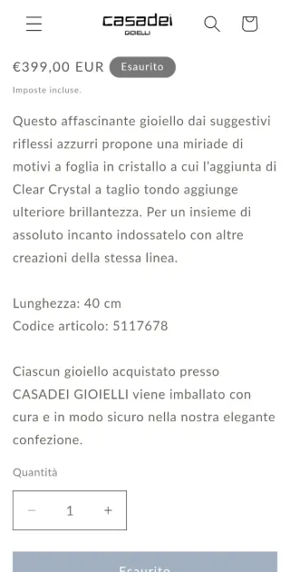 Collana Argento Baron