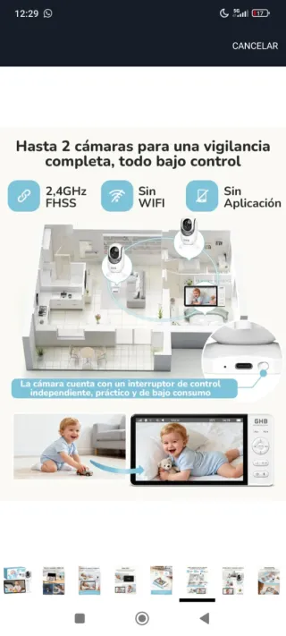 Vigilabebés GHB Nanas con Audio Bidireccional