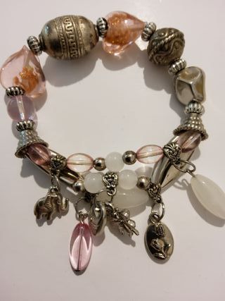 Bracciale con ciondoli elefante, cuore, ape