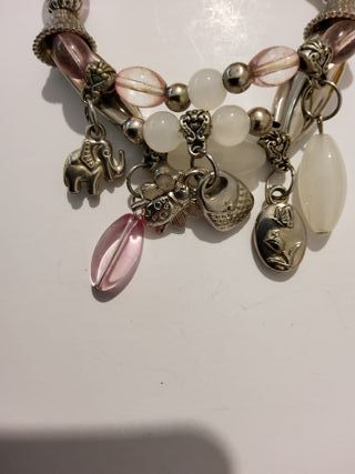Bracciale con ciondoli elefante, cuore, ape