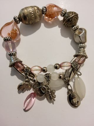 Bracciale con ciondoli elefante, cuore, ape