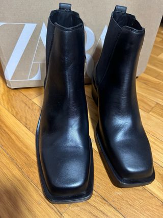 Botines Zara Negro Talla 42 Nuevos. PIEL