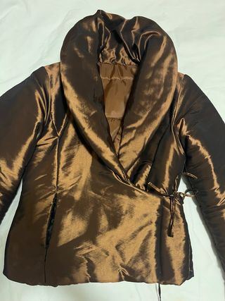 Giubbotto marrone lucido