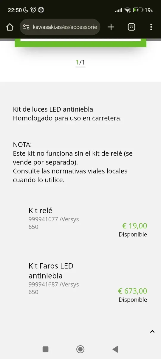 Kit Faros LED Antiniebla Kawasaki