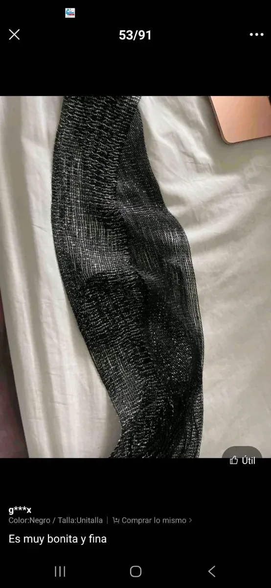 Chal pañuelo negro hilos plateados