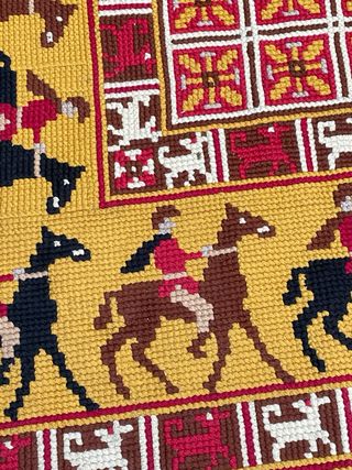 Tappeto persiano lana giallo e rosso arazzo 180x12