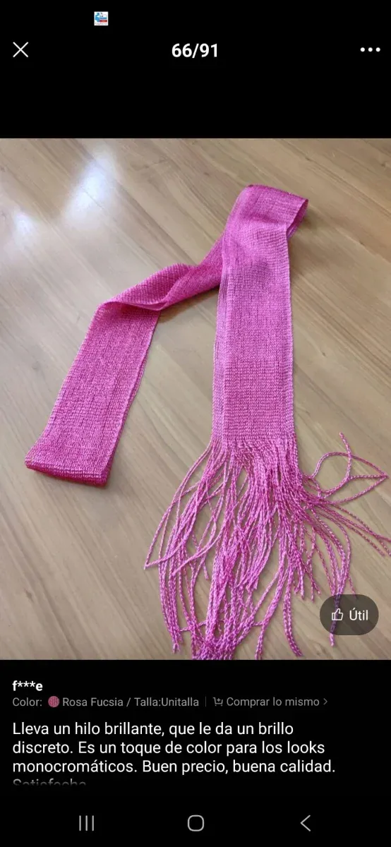 Pañuelo chal fucsia con hilos plateados