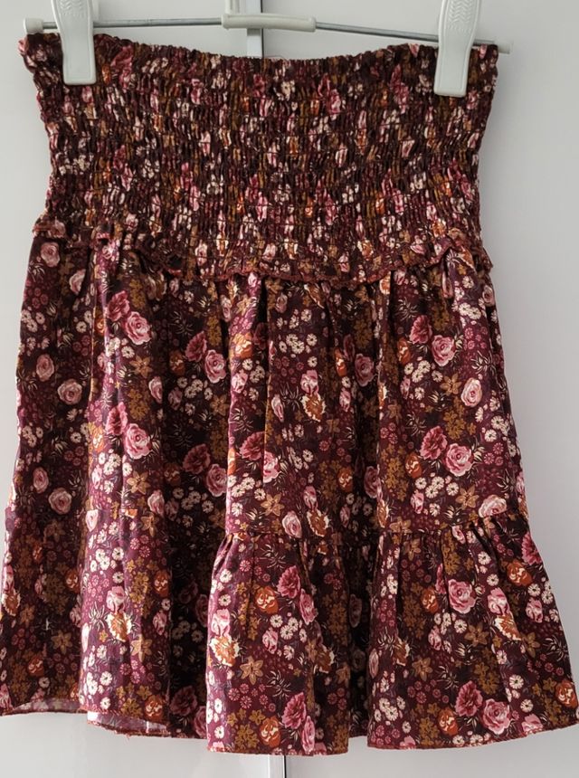 Falda corta floral mujer talla única