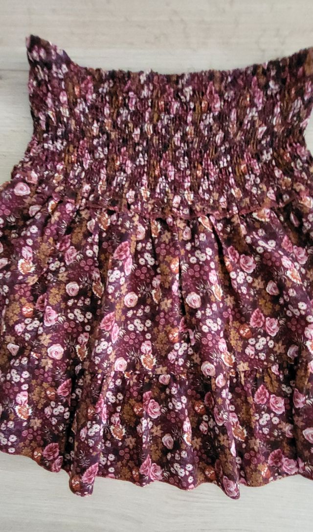 Falda corta floral mujer talla única