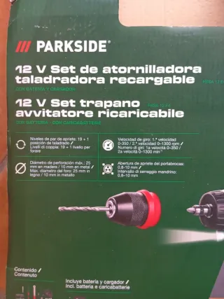 Taladro Parkside con accesorios completísimo