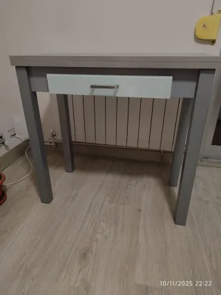 Mesa cocina extensible cajón 80x40 a 80x80