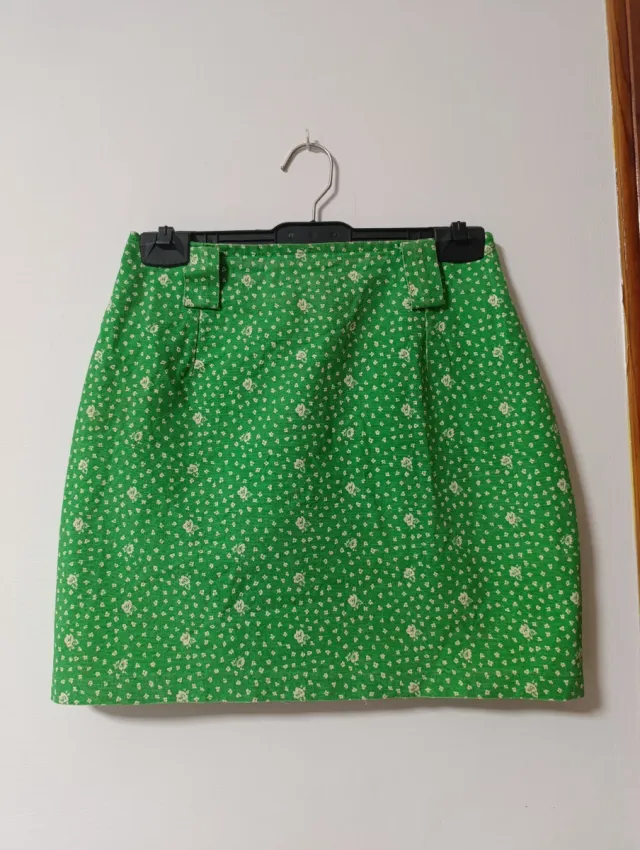 Falda estampada flores retro 80s 90s 00s Y2K