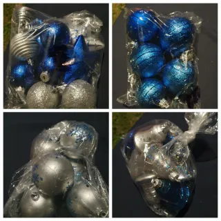 Decorazioni Albero Natale Blu e Argento