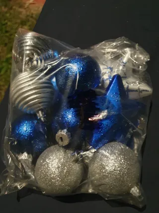 Decorazioni Albero Natale Blu e Argento