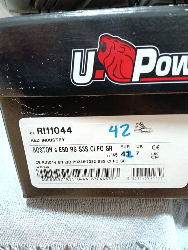 Botas de trabajo U-Power negras y rojas