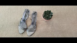 Sandalias de fiesta plateadas talla 39