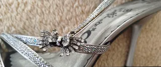 Sandalias de fiesta plateadas talla 39