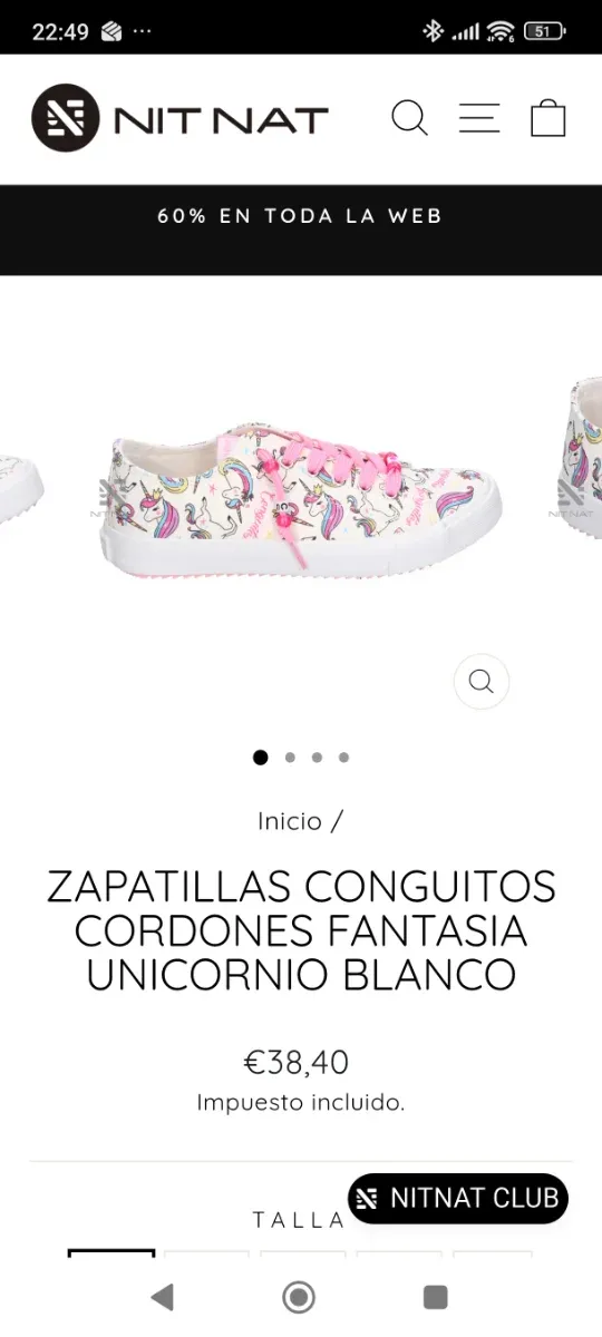 Zapatillas niña Conguitos Unicornio Talla 34