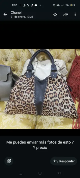 Borsa Fendi in pelle con stampa animalier