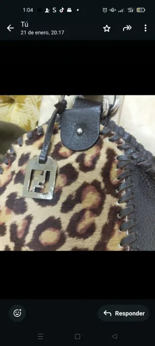 Borsa Fendi in pelle con stampa animalier