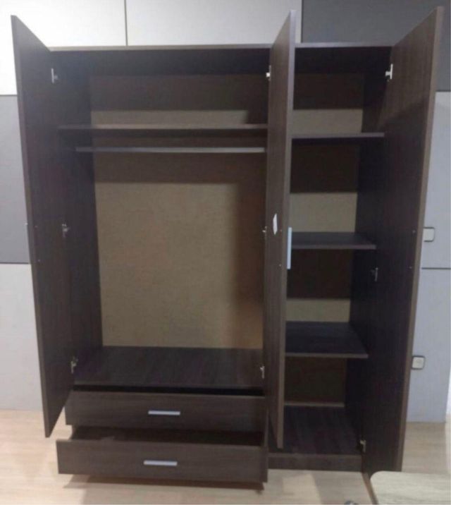 Armario 3 puertas blanco y beige