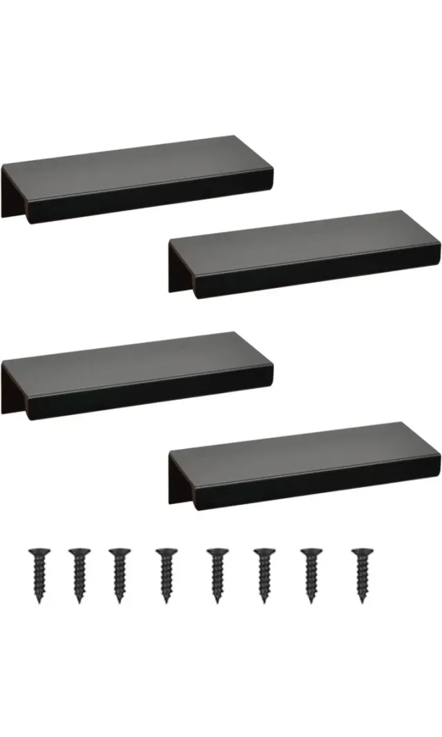 4 Tiradores Ocultos Negros 8cm