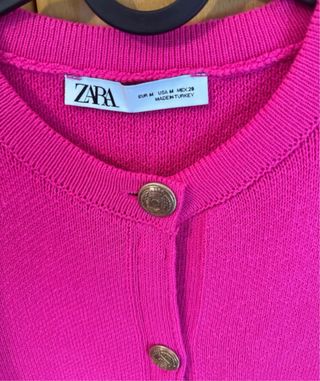 Chaqueta Zara Rosa Botones Bolsillos