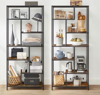 Estantería madera y hierro 80x30x180 cm