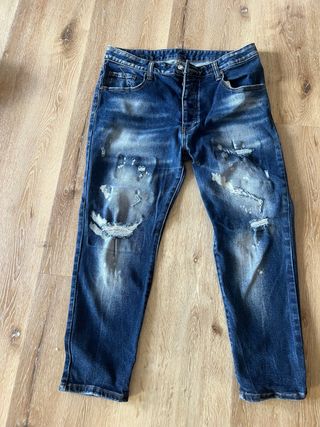 Jeans uomo blu strappati